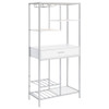 Draper - 5 Shelf LED Wine Cabinet With Pull Out Drawer - Gloss White