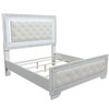 Eastern King Size Bed With LED Lights And Mirror Trim - Cream / Ivory