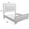 Eastern King Size Bed With LED Lights And Mirror Trim - Cream / Ivory