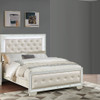 Eastern King Size Bed With LED Lights And Mirror Trim - Cream / Ivory