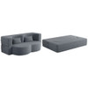 Modern Floor Sofa, With 2 Pillows, Convertible Teddy Fabric Foam Filled Bed