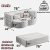Modern Floor Sofa, With 2 Pillows, Convertible Teddy Fabric Foam Filled Bed
