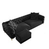3 In 1 Convertible Sleeper, Deep Seat Pull Out Sofa Bed, Button Tufted