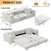 3 In 1 Convertible Sleeper, Deep Seat Pull Out Sofa Bed, Button Tufted