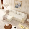3-In-1 Convertible Sleeper Sofa With Movable Ottoman For Living Room
