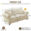 Upholstered Chesterfield Sofa With Nailhead Trim And Rolled Armrests