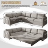 L-Shaped Couch With Pull-Out Bed, Convertible Sleeper Sofa With Side Pocket & USB Port