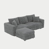 Convertible Deep Seat Sofa With Soft Pillows And Ottomans