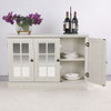 Storage Cabinet With 3 Mirrored Acrylic Doors, Adjustable Shelves