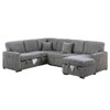 Convertible Sectional Upholstered Sleeper Sofa With Storage Chaise