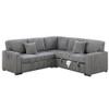 Convertible Sectional Upholstered Sleeper Sofa With Storage Chaise