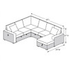 Convertible Sectional Upholstered Sleeper Sofa With Storage Chaise