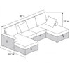 Convertible Sectional Upholstered Sleeper Sofa With Storage Chaise