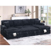 Convertible Sectional Upholstered Sleeper Sofa With Storage Chaise