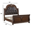 Bed & Carved Padded And Button Tufted Headboard