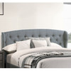 Bed With Adjustable Button Tufted Headboard