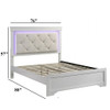 Tufted Headboard Bed With LED Lighting