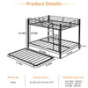 Bunk Bed For Kids, Convertible Frame With Ladders & Guardrail