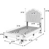 Bed With Floral Design Headboard And Built In LED Lighting