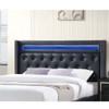 Modern Bed With LED Lights, Charging Port, Tufted Headboard