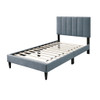 Bed With Channel Tufted Adjustable Headboard
