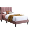 Bed With Channel Tufted Adjustable Headboard