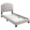 Button Tufted Bed With Nailhead Trim
