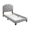 Button Tufted Bed With Nailhead Trim