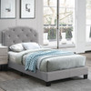 Button Tufted Bed With Nailhead Trim