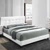 Modern Style Bed With Upholstered Rectangle Headboard