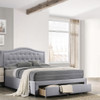 Modern Button Tufted Arch Headboard Bed With Storage Footboard