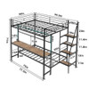 Bunk Bed With Built In Desk And LED Lighting