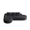 Modern Curved Sofa, L-Shaped Modular Sectional Set With 3 Pillows