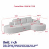 Modern Curved Sofa, L-Shaped Modular Sectional Set With 3 Pillows