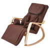 Comfortable Relax Rocking Chair With Full Massage Function Cotton Fabric Air Pressure - Brown