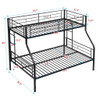 Twin Over Full Bunk Bed With Large Under-Bed Storage - Black