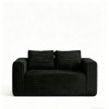 Cloud Loveseat Sofa, 2 Seater Boneless Couch - Black