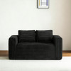 Cloud Loveseat Sofa, 2 Seater Boneless Couch - Black