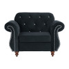 Tufted Chair With Nailhead Trim For Living Room - Black