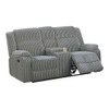 Motion Loveseat With Console Reclining Couch Plush Textured Seat - Smoke