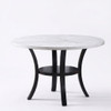 Round Dining Table With Open Bottom Shelf - Black / White