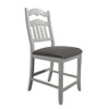 Counter Height Dining Chairs With Upholstered Cushion And Ladder Back Design (Set of 2) - Antique White