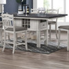 Counter Height Dining Table With 2 Leaves, Under Table Storage - Antique White / Gray