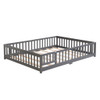 Solid Wood Floor Bed With Door And Fence For Children