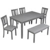 Kitchen Dining Set, Rectangular Dining Table With Upholstered Chairs