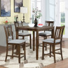 5 Pieces Dining Table Set, Counter Height Kitchen Table Set With Square Table And 4 Upholstered Chairs