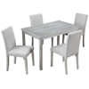 Dining Table Set With Crystal Decoration And Upholstered Chairs