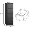 Durable Metal 3 Drawer File Cabinet With Lock For Office Storage