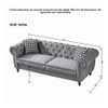 Chesterfield Upholstery Fabric Sofa With Roll Armrest & Nailhead, Mid Century Modern 3 And 3 Seater Couch