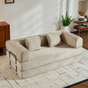Convertible Sleeper Sofa Bed With Cylindrical Pillow, With Fixed Shape Frame